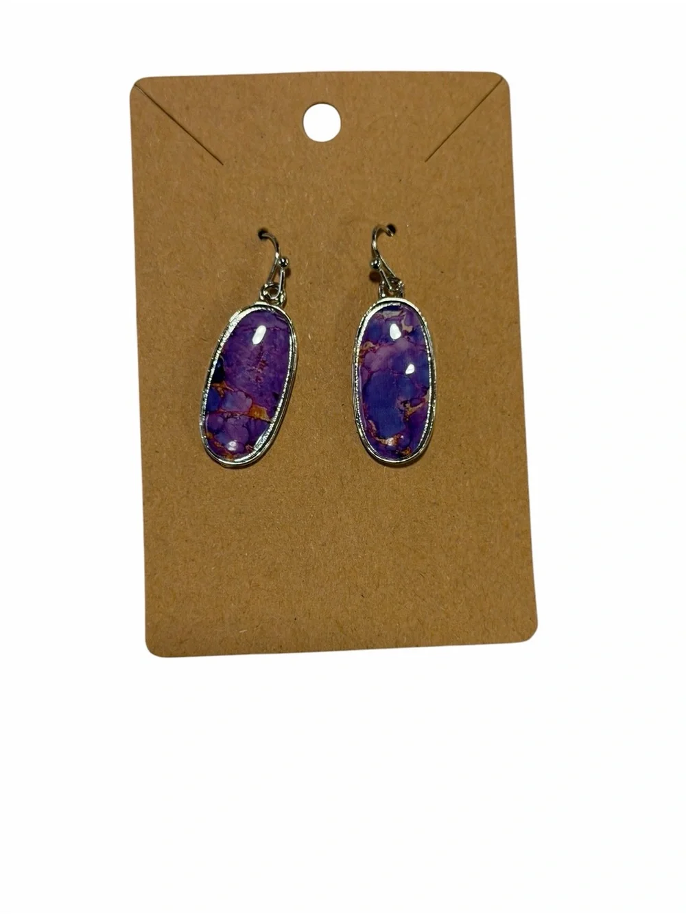 Purple Stone Drop Earrings – Unbranded